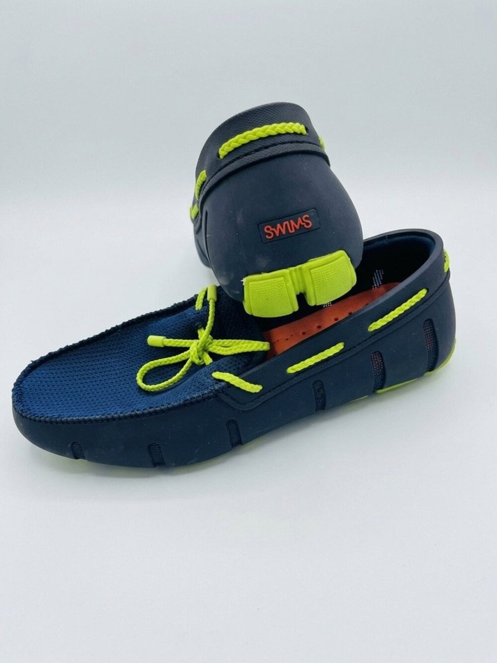 Swims Breeze Lace up Navy & Green Boat Shoe 9